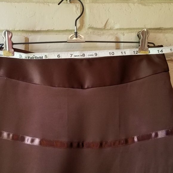 Chocolate Brown Shiny Skirt - Picture 5 of 6